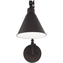 360 Lighting Wray Industrial Wall Lamp Rich Bronze Hardwire 6" Light Fixture Adjustable Up Down Cone Shade For Bedroom Bathroom Reading Living Room -360 Lighting GUEST ff05b9b0 6cd5 4df8 ad14 252c3979ddc7