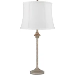 360 Lighting Lynn Country Cottage Buffet Table Lamps 26 3/4" High Set Of 2 Beige Wood White Drum Shade For Bedroom Living Room Bedside Nightstand Kids -360 Lighting GUEST ff0aebd6 4eaa 4fd0 9504 b97fc173049c